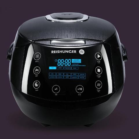 REISHUNGER  Digitaler Reiskocher schwarz