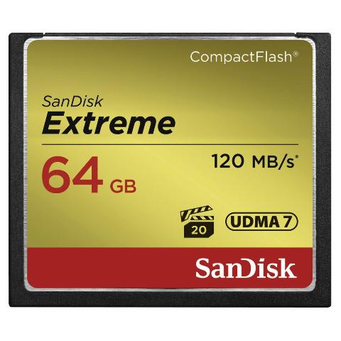 SANDISK CF Extreme 64GB, 120MB/s Lesen, 85MB/s Schreiben