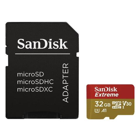 SANDISK microSDHC Extreme 32GB (A1/ V30/ U3/ R100/ W60) + Adapter "Mobile"  173420