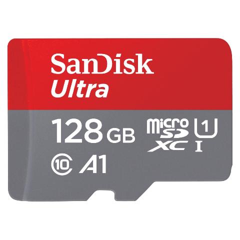 SANDISK microSDXC Ultra 128GB (A1 / UHS-I / Cl.10 / 100MB/s) + Adapter, "Android"  (173449)