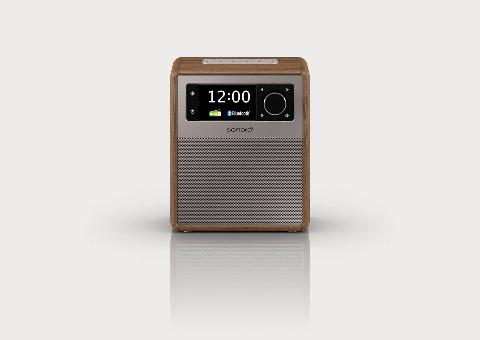 SONORO EASY walnuss | Mobiles Radio mit DAB+ Sendervielfalt, Bluetooth, Trageschlaufe und Nachtlicht