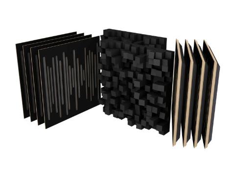 VICOUSTIC VicStudio Box black | Ein Kit bestehend aus 8 Wavewood Ultra Lite + 2 Multifuser DC2 + 2 Flexi Glue Ultra.