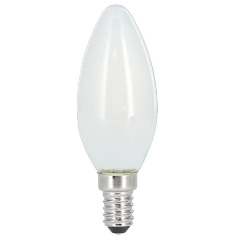 XAVAX 112826 LED-Filament, E14, 470lm ersetzt 40W, Kerzenlampe, matt, Warmweiß, dimmbar