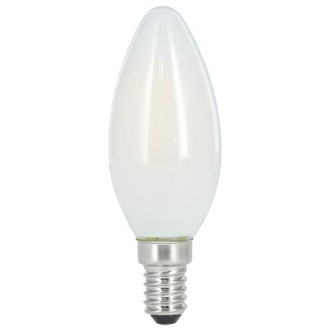 XAVAX 112830 LED-Filament, E14, 470lm ersetzt 40W, Kerzenlampe, Tageslicht, Matt
