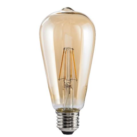 XAVAX 112876 LED-Filament, E27, 685lm ersetzt 53W, Vintagelampe, dimmbar, Amber Warmweiß