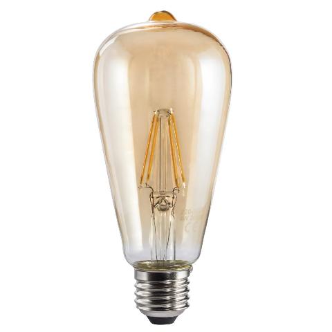 XAVAX 112877 LED-Filament, E27, 410lm ersetzt 36W, Vintagelampe, Amber, Warmweiß