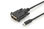 DIGITUS USB Type-C Adapterkabel, Type-C auf DVI St/St, 2.0m, 1080p@60Hz, CE, sw, gold