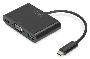 DIGITUS USB Type-C Multiport Adapter VGA 1x VGA, 1x USB-C (PD), 1x USB 3.0, schwarz
