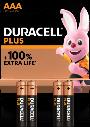DURACELL Batterie Plus Mainline Alkal. Micro AAA LR03 1.5V | 4 Stück