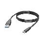 HAMA 201597 Ladekabel, USB-C - USB-A, 3 m, Schwarz