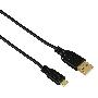 HAMA 74251 Micro-USB-Kabel, vergoldet, verdrehsicher, Schwarz, 0,75 m