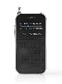 NEDIS RDFM1110SI FM-Radio | Tragbare Ausführung | AM / FM | Batteriebetrieben | Analog | 1.5 W | Scharz-weiß Monitor | Kopfhörerausgang | Aluminium / Schwarz