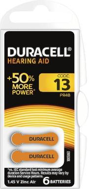 DURACELL Hörgeräte-Batterie EasyTab 13 (PR48) 6er Blister