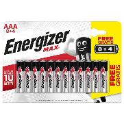 ENERGIZER Alkaline Batterie AAA 1.5 V Max 12-Blister