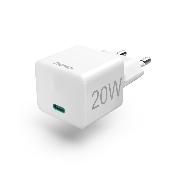HAMA 201650 Schnellladegerät, USB-C, PD/Qualcomm®, Mini-Ladegerät, 20 W, Weiß