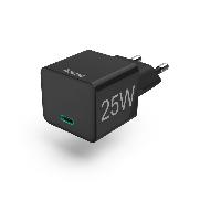 HAMA 201651 Schnellladegerät, USB-C, PD/Qualcomm®, Mini-Ladegerät, 25 W, Schwarz