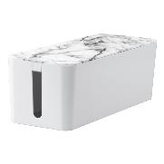 HAMA 20666 Kabelbox "Marmordesign Maxi", Kabelführung im Deckel, 40,0x15,6x13,5 cm