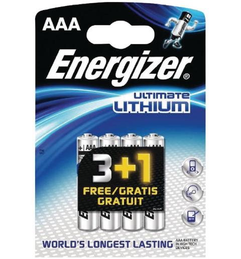 ENERGIZER Lithium-Batterie AAA 1.5 V Ultimate 4-Stück