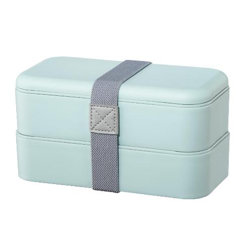 XAVAX 181595 Lunchbox 2 Stück, stapelbar, auslaufsicher, je Bentobox 500 ml, Pastellblau